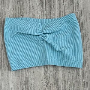 Blue Ribbed Tube Top American eagle